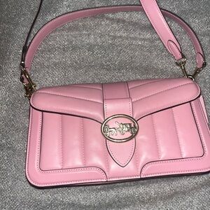 Coach Pink Quilted Shoulder Bag